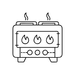 gas stove icon, gas stove line art - simple line art of gas stove, perfect for gas stove logos and icons