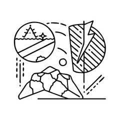 geology icon, geology line art - simple line art of geology, perfect for geology logos and icons