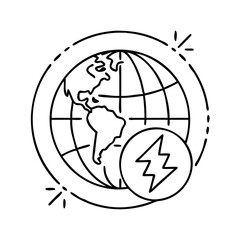 global energy icon, global energy line art - simple line art of global energy, perfect for global energy logos and icons