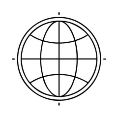 globe icon, globe line art - simple line art of globe, perfect for globe logos and icons