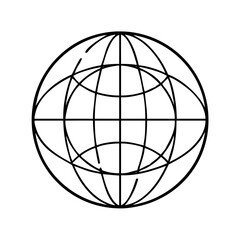 globe icon, globe line art - simple line art of globe, perfect for globe logos and icons