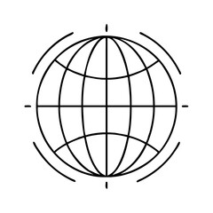 globe global perspective icon, globe global perspective line art - simple line art of globe global perspective, perfect for globe global perspective logos and icons