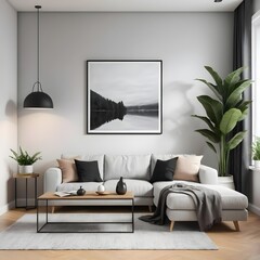 Modern Living Room Interior Design with Cozy Sectional Sofa