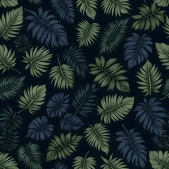 Dark Tropical Leaf Pattern