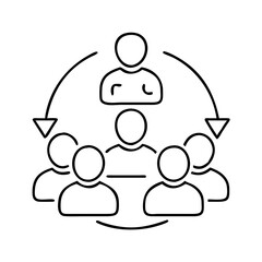 group of people collaboration icon, group of people collaboration line art - simple line art of group of people collaboration, perfect for group of people collaboration logos and icons