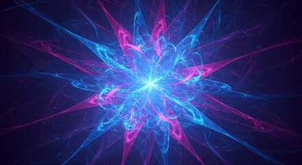 Abstract Blue Pink Energy Burst - Vibrant blue and pink energy radiating outwards, creating a dynamic and abstract design. Perfect for backgrounds, technology, or science themes