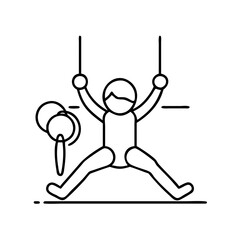 gymnastics icon, gymnastics line art - simple line art of gymnastics, perfect for gymnastics logos and icons