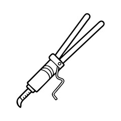 hair curler icon, hair curler line art - simple line art of hair curler, perfect for hair curler logos and icons