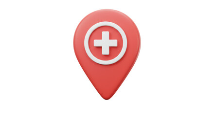 Isolated Red Medical Pin Location Icon