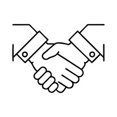 Obraz premium handshake trust and agreement icon, handshake trust and agreement line art - simple line art of handshake trust and agreement, perfect for handshake trust and agreement logos and icons