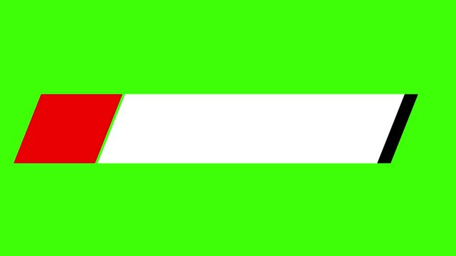 modern button or name plate animation on green screen with alpha channel. Simple red motion graphic for project template