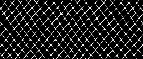 Fototapeta premium White Netting Texture on Black Background