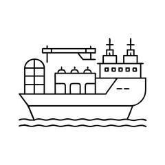 Obraz premium lng carrier icon, lng carrier line art - simple line art of lng carrier, perfect for lng carrier logos and icons