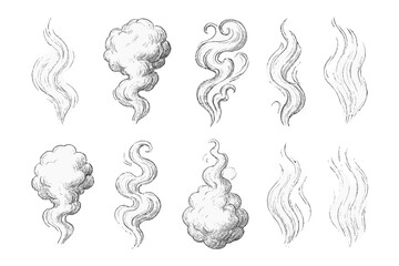 Collection of decorative vector smoke icons in various shapes and styles suitable for design projects