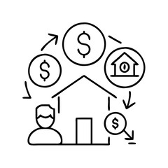 loan underwriter icon, loan underwriter line art - simple line art of loan underwriter, perfect for loan underwriter logos and icons