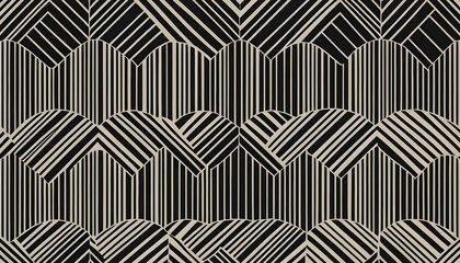 Abstract Geometric Black and Beige Pattern