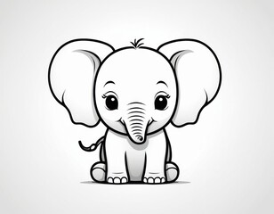 Naklejka premium Cute Baby Elephant