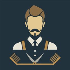 Vector cartoon illustration icon of a businessman character with glasses