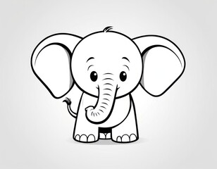 Fototapeta premium Cute Cartoon Elephant