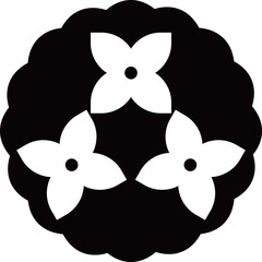 アジサイのアイコン　モノトーン