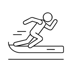 long jump icon, long jump line art - simple line art of long jump, perfect for long jump logos and icons