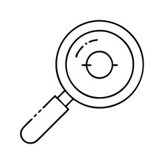 magnifying glass focus icon, magnifying glass focus line art - simple line art of magnifying glass focus, perfect for magnifying glass focus logos and icons