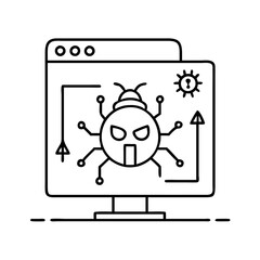 malware icon, malware line art - simple line art of malware, perfect for malware logos and icons