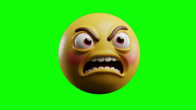 Crazy screaming emoji with bulging eyes and bared teeth