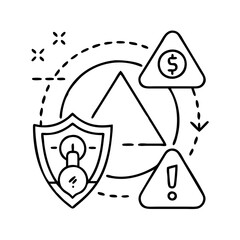 medium risk icon, medium risk line art - simple line art of medium risk, perfect for medium risk logos and icons