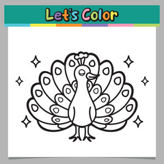 Beautiful peacock coloring sheet