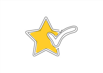 review star icon, best valuation, solution thin line symbol on white background - editable stroke vector illustration