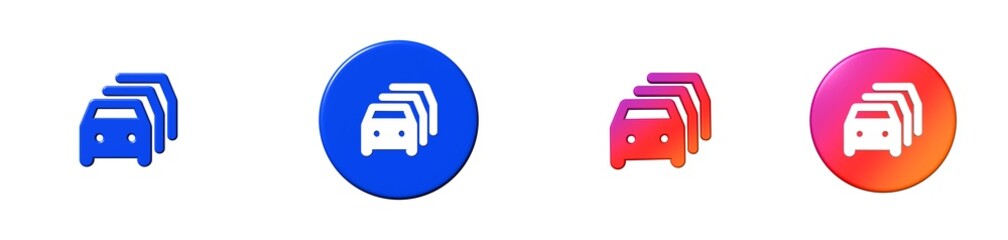 traffic jam transportation 3D icon