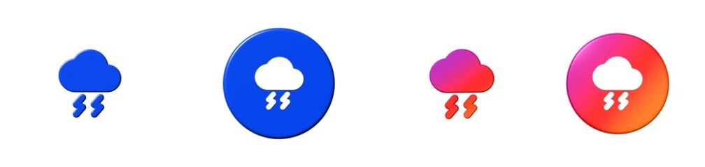 thunderstorm social 3D icon