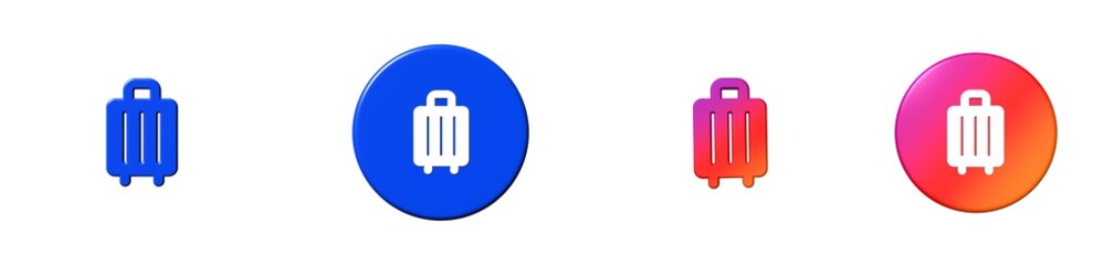 suitcase rolling phosphor 3D icon