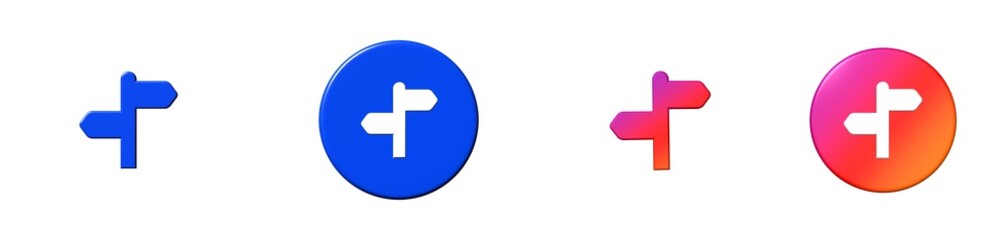 Fototapeta premium signpost split bootstrap 3D icon