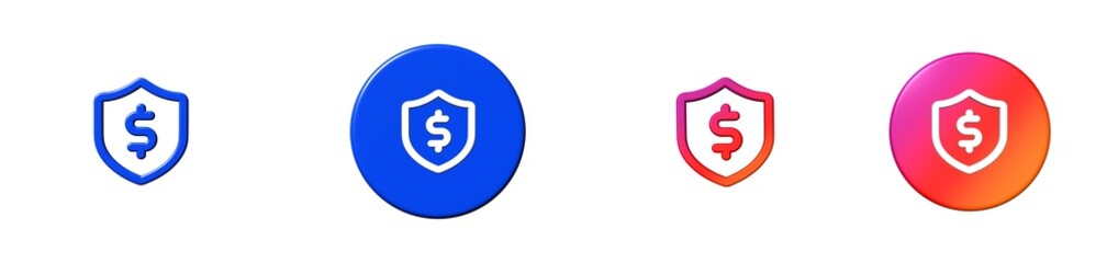 shield ecommerce set 3D icon