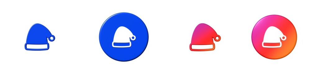 santa hat christmas 3D icon