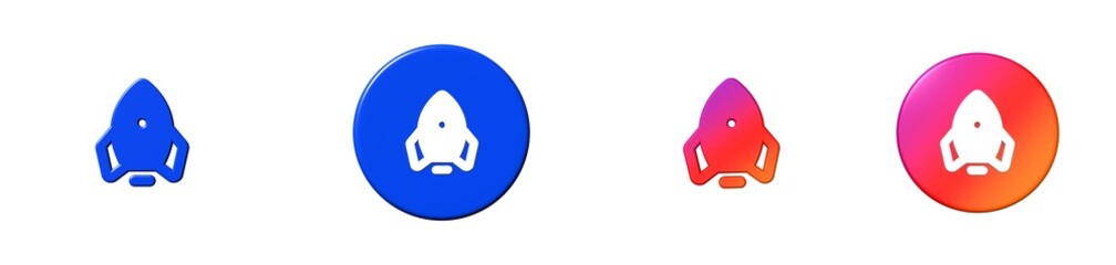 rocket phosphor 3D icon