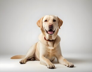 Fototapeta premium Happy Yellow Labrador Retriever Dog