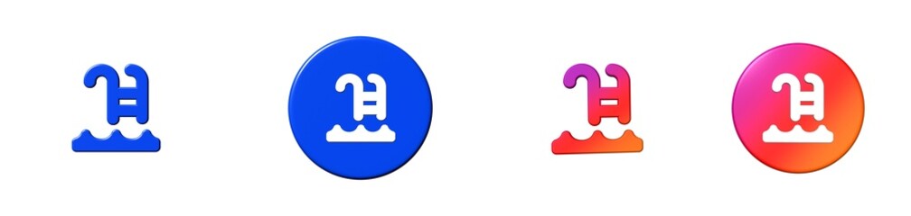 pool map travel 3D icon