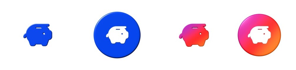 piggy bank phosphor 3D icon