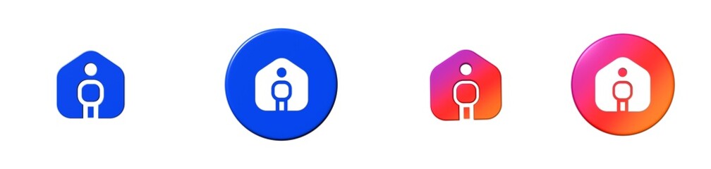 person shelter home 3D icon