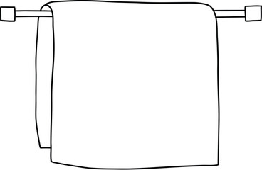 Hotel bath towel icon. Stacked textile fabric, fluffy roll for spa and kitchen, vector illustration of folded and hanging item for bathroom isolated on white background