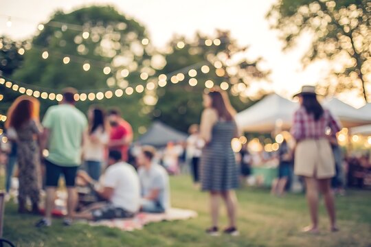 Relaxed park evening gathering an outdoor social event in a casual atmosphere