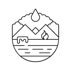 oil sands icon, oil sands line art - simple line art of oil sands, perfect for oil sands logos and icons