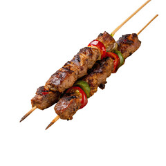 Juicy grilled lula kebab garnished with vibrant vegetables presented on a wooden platter with flat bread highlighting a delicious meal experience