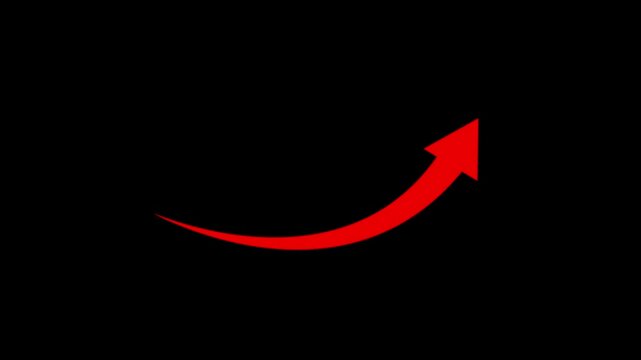 Rising arrow transparent channel. business growth arrow and graph chart, Business line arrow. glowing arrow , down to up arrow.