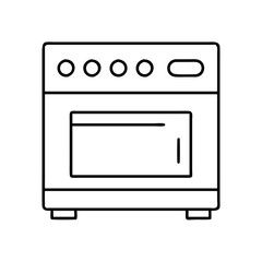 oven icon, oven line art - simple line art of oven, perfect for oven logos and icons