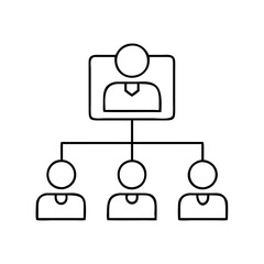 organizational chart icon, organizational chart line art - simple line art of organizational chart, perfect for organizational chart logos and icons