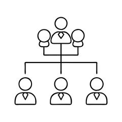 organizational chart icon, organizational chart line art - simple line art of organizational chart, perfect for organizational chart logos and icons
